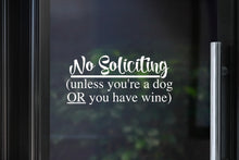 Load image into Gallery viewer, No Soliciting Decal | Dog or Wine
