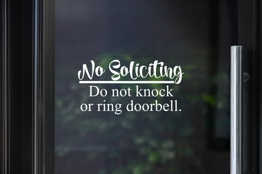 No Soliciting Decal | Do Not Knock or Ring Doorbell