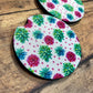 Succulent Car Coasters, Coasters for Car, Car Accessories, Fabric Car Cup Holder Decor, Rubber Backing, Divot
