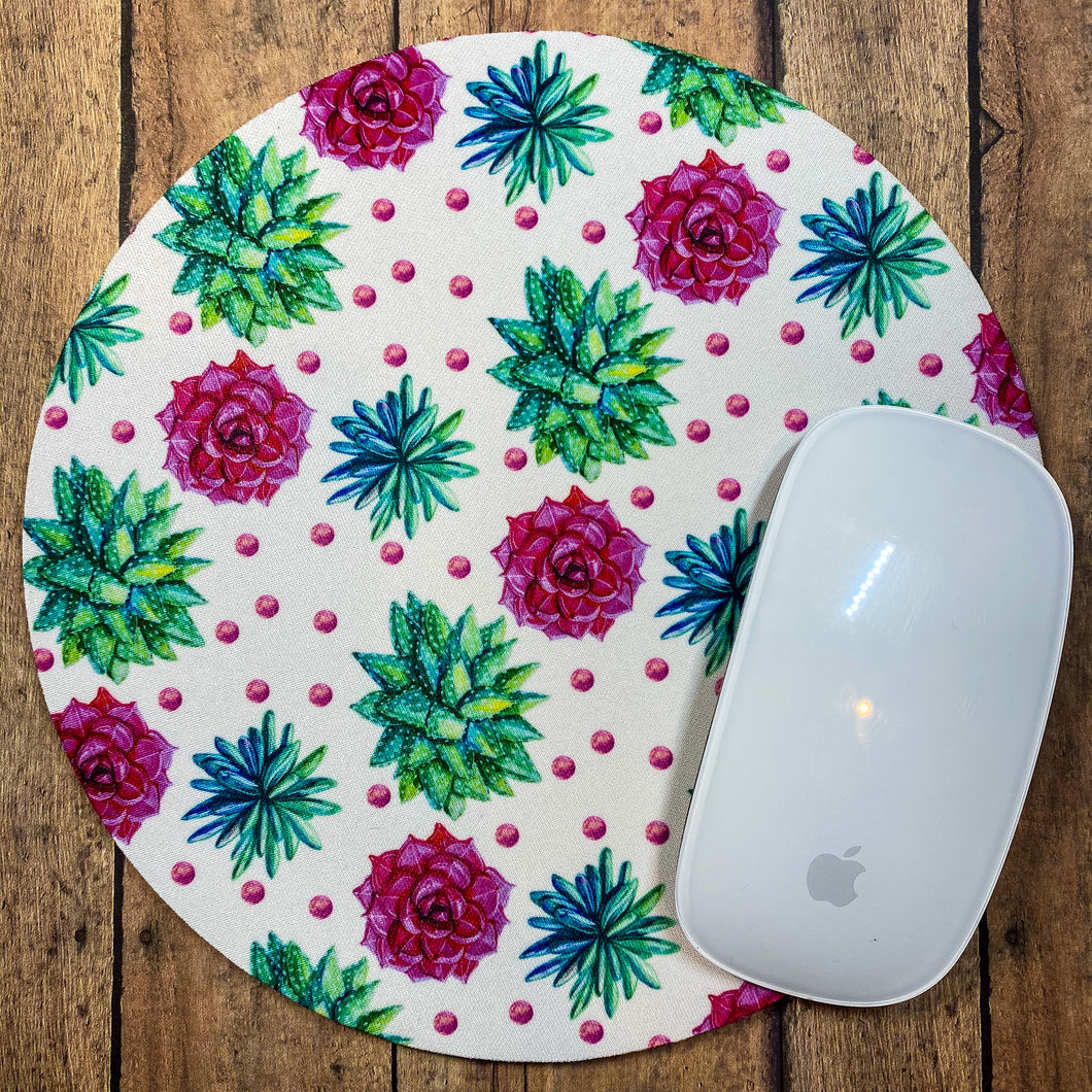 Succulent Mousepad, Cacti Mouse Pad, Colorful Desk Decor, Mouse NOT Included, Home Office, Pretty Office Decor,  Succulent Love, Plant Love