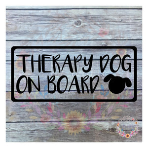 This "Therapy Dog on Board" Car Decal adheres to the glass of your vehicle, RV, or Camper to alert First Responders you have a emotional support dog inside in the event of an emergency.
