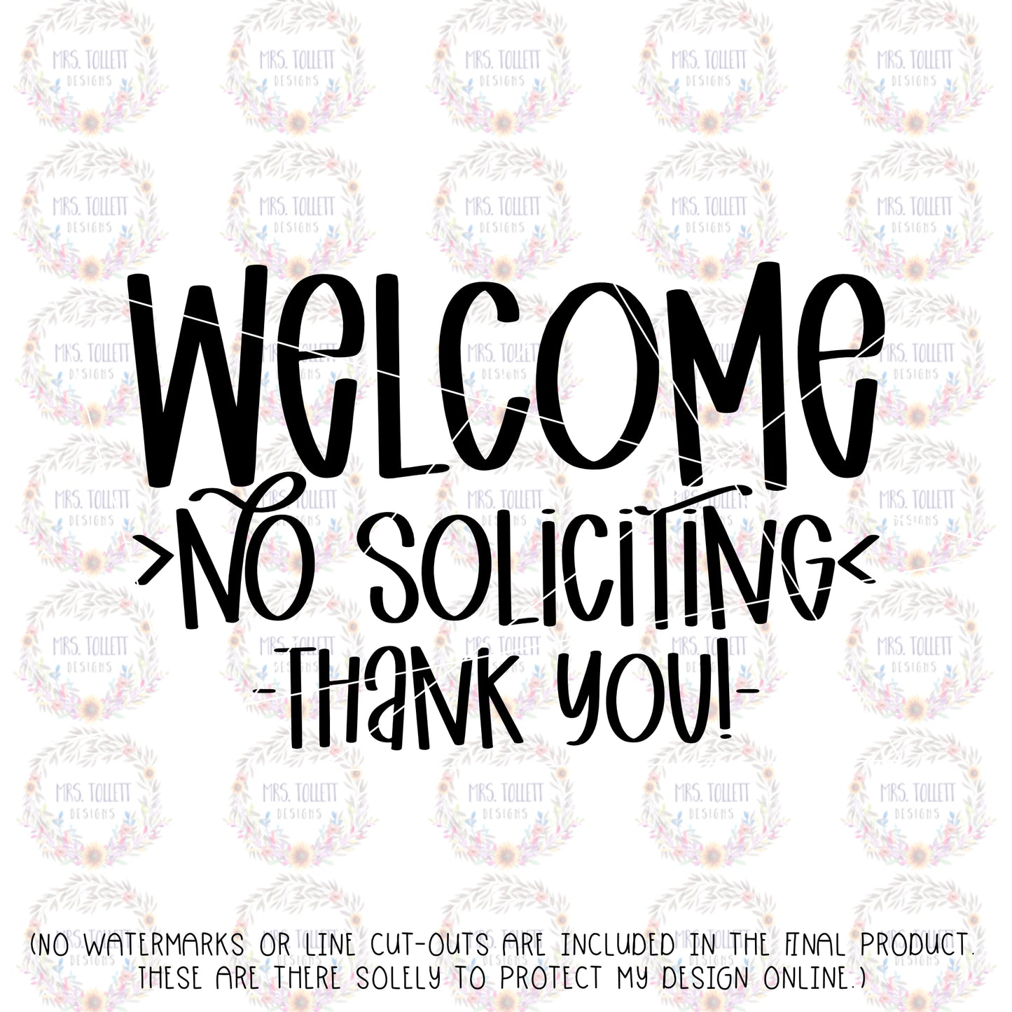 No Soliciting Decal | Welcome Thank you