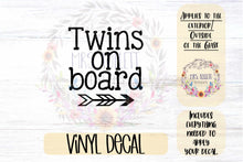 Load image into Gallery viewer, Twins on board Car Decal | Safety Bumper Sticker
