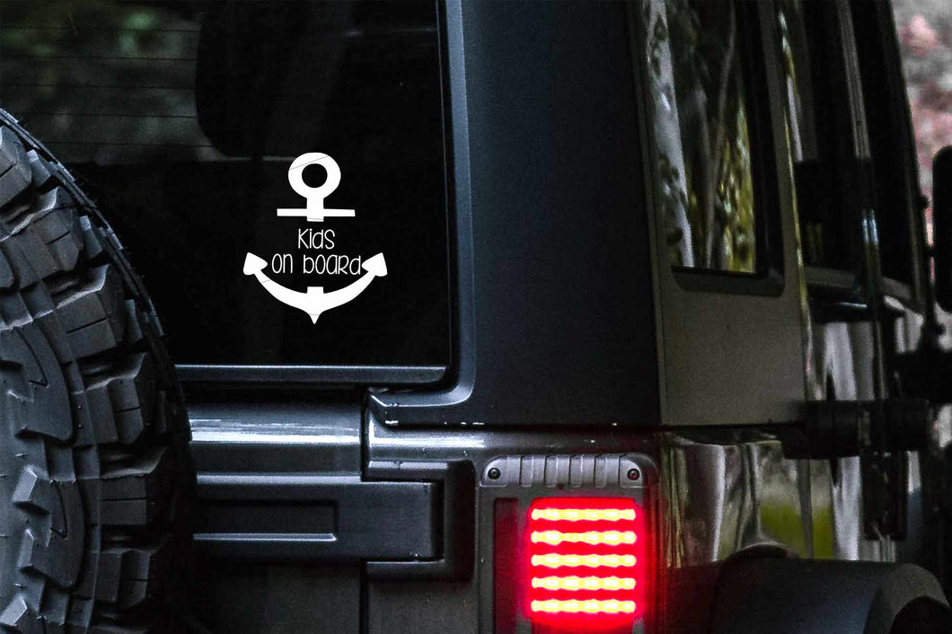 Kids on board Anchor Car Decal | Safety Bumper Sticker