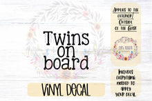 Load image into Gallery viewer, Twins on board Car Decal | Safety Bumper Sticker
