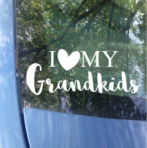 I love my Grandkids Car Decal | Grandma Bumper Sticker