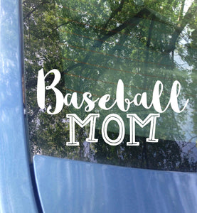 Baseball Mom Car Decal - Choose your style