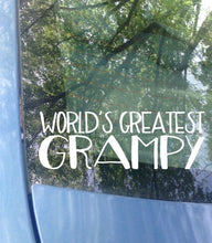 Load image into Gallery viewer, World&#39;s Greatest Grandpa Car Decal
