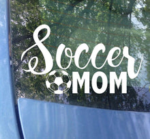 Load image into Gallery viewer, Soccer Mom Car Decal | Sports Mom Bumper Sticker
