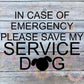 Service Dog Decal | In Case Of Emergency