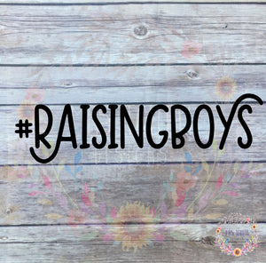 Raising Boys Car Decal | Mom of Boys Bumper Sticker