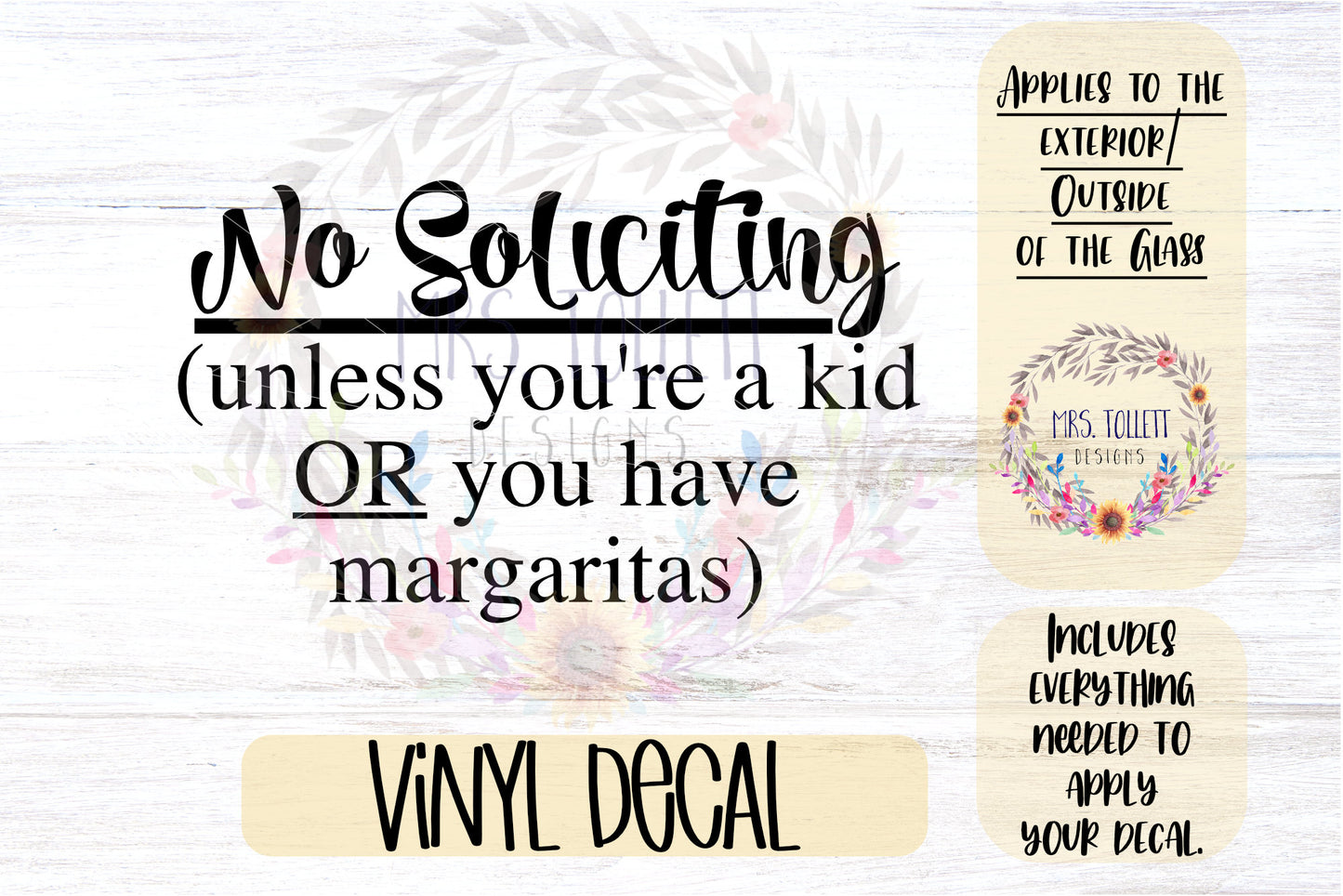 No Soliciting Decal | Kid or Margaritas
