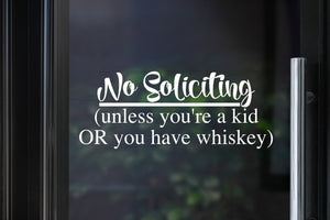 No Soliciting Decal | Kid or Whiskey
