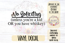 Load image into Gallery viewer, No Soliciting Decal | Kid or Whiskey

