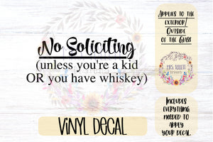 No Soliciting Decal | Kid or Whiskey