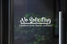 Load image into Gallery viewer, No Soliciting Decal | Kid or Coffee
