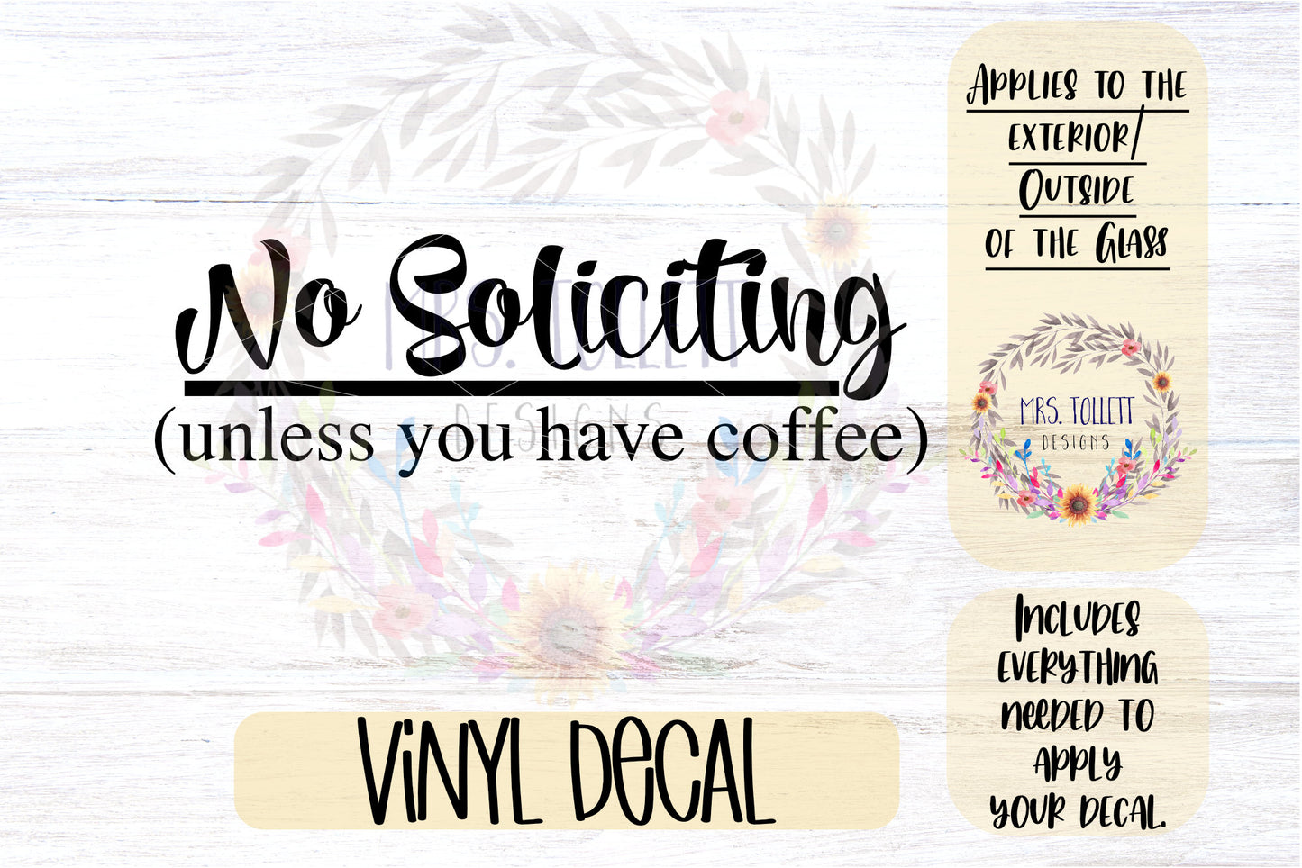 No Soliciting Decal | Kid or Coffee