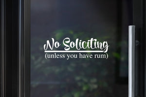 No Soliciting Decal | Kid or Rum