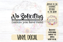 Load image into Gallery viewer, No Soliciting Decal | Kid or Rum
