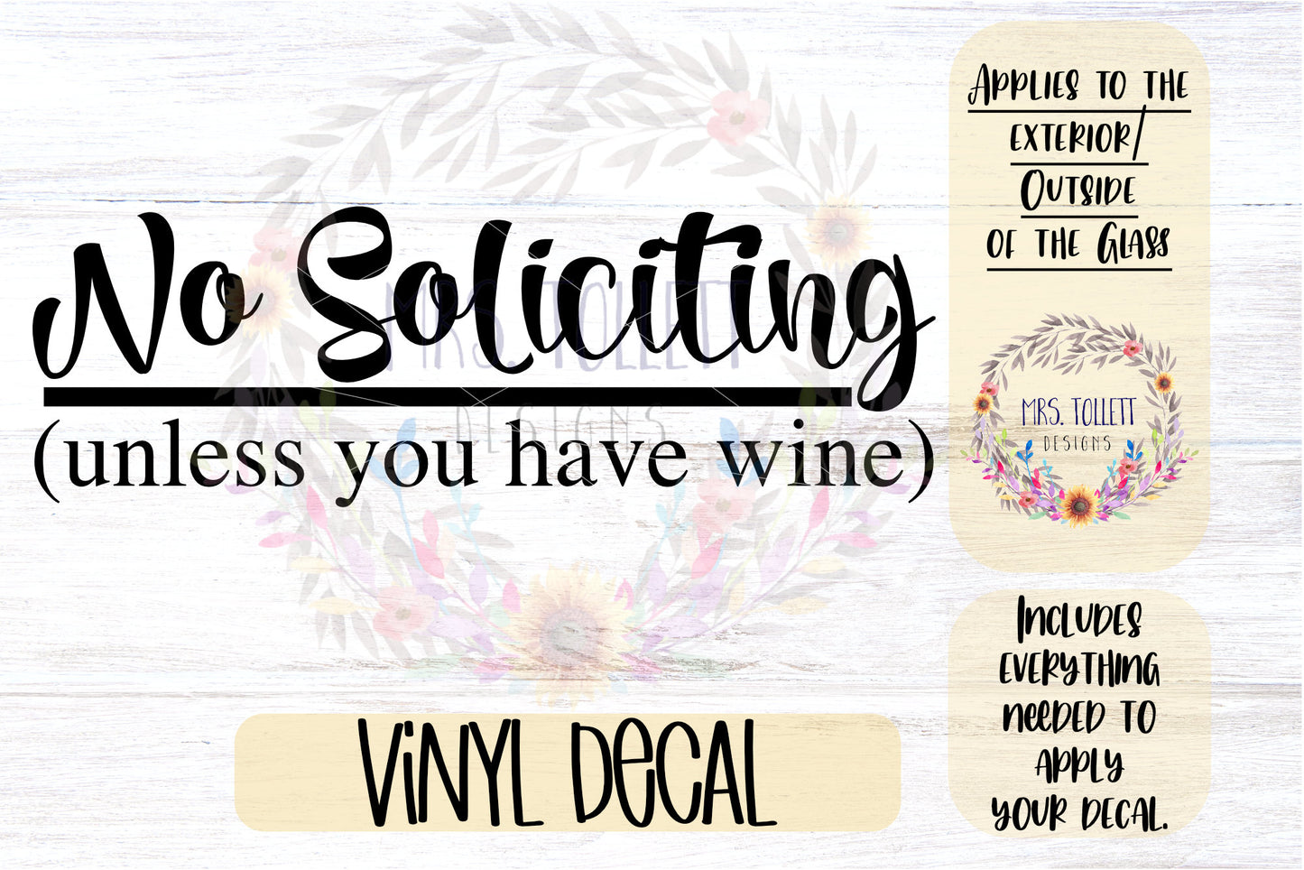 No Soliciting Decal | Kid or Wine