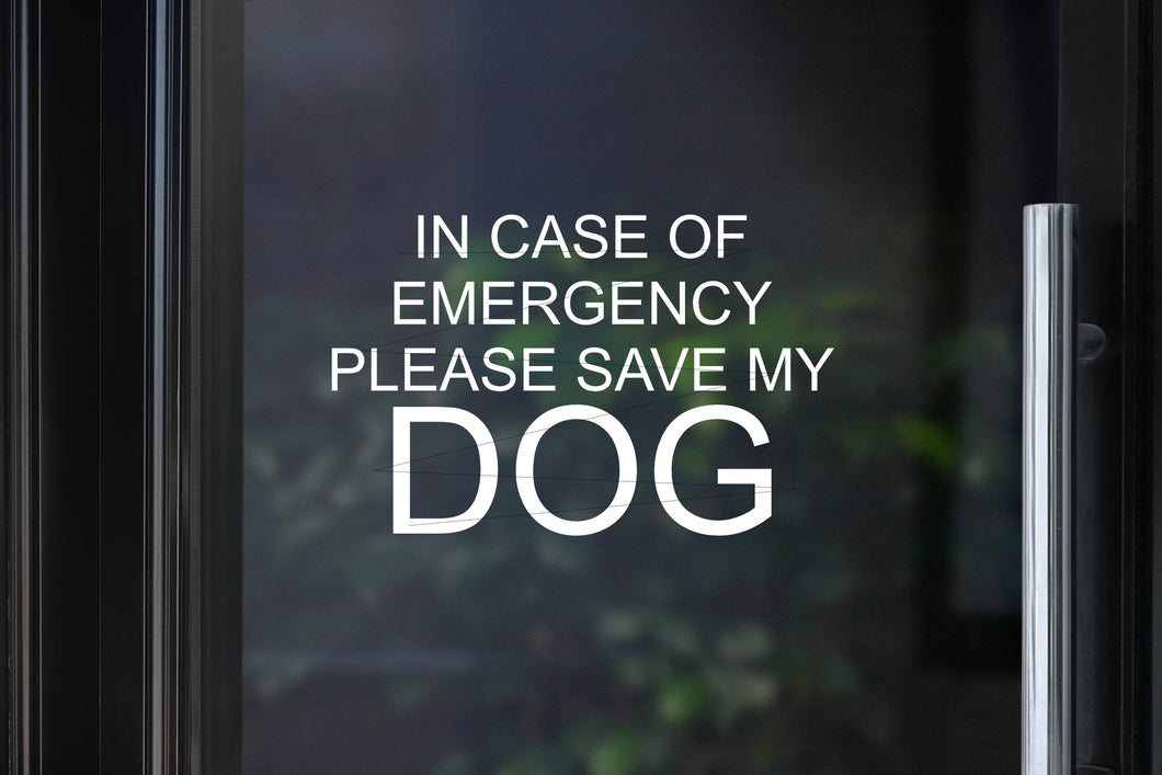 Save My / Our Dog(s) Decal | In Case Of Emergency