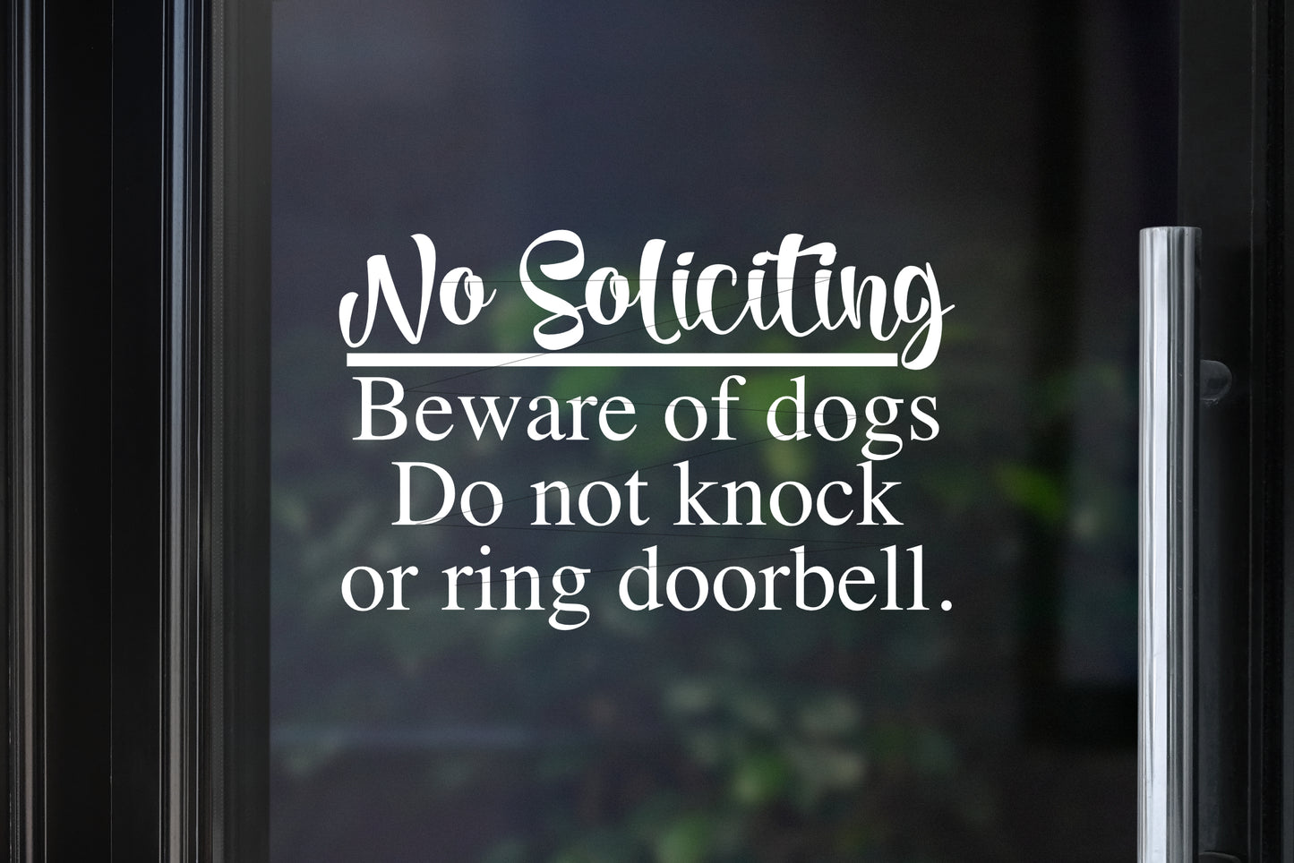 No Soliciting Decal | Beware of Dog(s) Do not knock or ring doorbell
